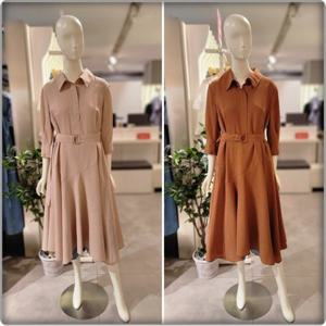 [SOUP] (SY8OP82) 셔츠형 벨티드 롱 원피스