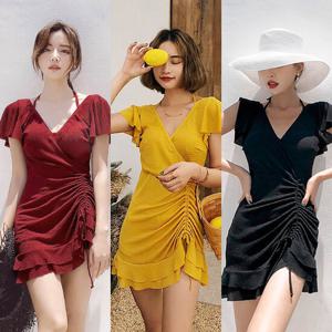 모노키니 셔링 랩 프릴원피스 여성 수영복 체형커버 섹시비키니