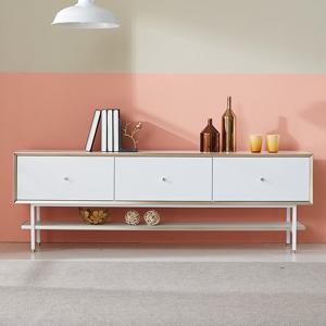 [데코라인] 프라페 빗각 1800 철제 티비다이 거실장