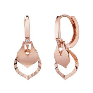 [모아르] 18K 귀걸이 원터치 드롭 링 금귀걸이 샤론