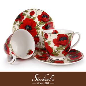 [스테콜]양귀비 커피잔 2인조 세트