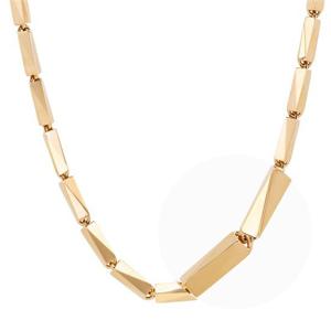 [모아르] 18K 금 목걸이 컷팅 대나무 체인 (대)