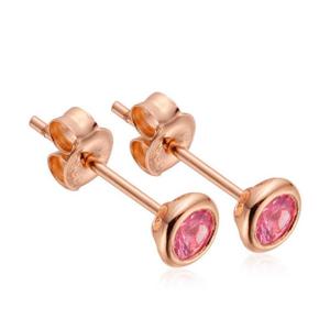 [비앤비골드] 18K 심플 핑크 사파이어 침귀걸이 한쌍 NPE33862