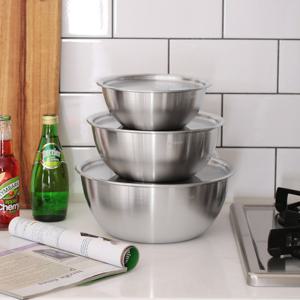 [세신 퀸센스] 스텐레스 믹싱볼 세트 6P (18+22+26+개별 뚜껑3P)