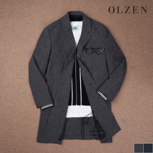 [올젠] 믹스 패턴 스트레치 싱글 코트 (ZOA1CG1303)