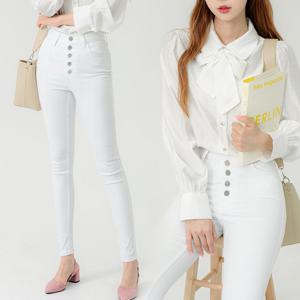 PT3055 하이웨스트 화이트 스키니진