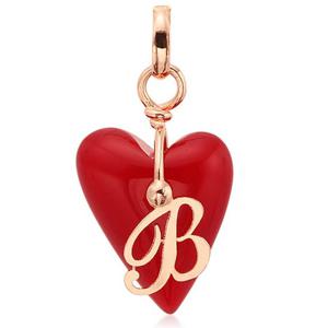 [비앤비골드] 14K 이니셜 하트 레드글라스 펜던트 NPP34473