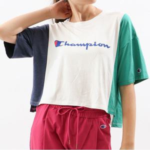 챔피온반팔티 LQD CW-PS305-010 우먼스 베이직로고 크롭 반팔 티