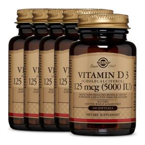 [솔가] 비타민D3 콜레칼시폐롤 5000IU 100소프트젤 x5