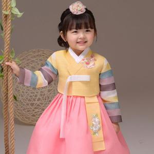 [더예한복]QT378-하린노랑 여아한복 아동한복