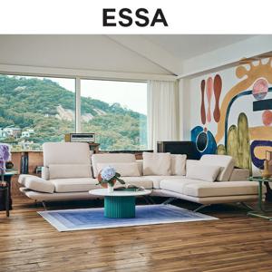 [GS단독][쿠션&상품권증정]에싸 엠마 4인 코너형 리프트기능 리브 패브릭 소파 / 상품권 증정