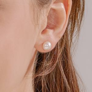 제이로사 18k 납작 담수진주 귀걸이