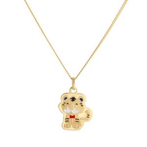 [비앤비골드] 14K 미아방지 호랑이띠 컬러 아기 목걸이 IRN32484