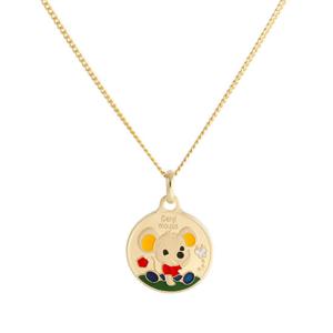 [비앤비골드] 14K 미아방지 쥐띠 컬러 코인 목걸이 IRN32458