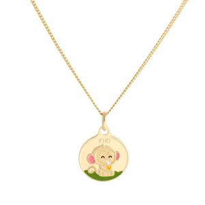[비앤비골드] 14K 미아방지 원숭이띠 컬러 코인 목걸이 IRN32466
