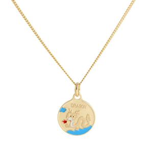 [비앤비골드] 18K 미아방지 용띠 컬러 코인 목걸이 IRN32462