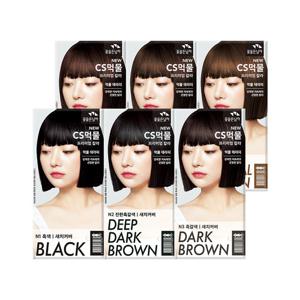 꽃을든남자 CS먹물 프리미엄 새치커버 염색약 염모제 6종 x 3개