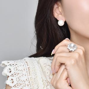 [리드박스] [선물포장] 혼주 핵진주14mm 왕진주 귀찌 한복귀걸이