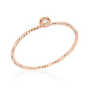 [비앤비골드] 14K 꼬냑다이아 금사 컷팅 텐션 반지 NPR32698