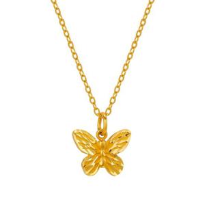 [한국금다이아몬드] 여자 순금 목걸이 체인 컷팅 나비 24K 3.75g 18K장식