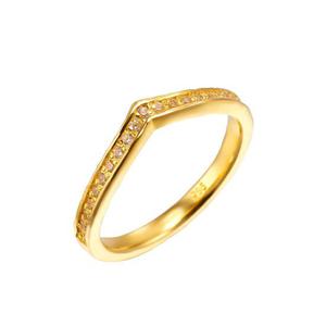 [한국금다이아몬드] 여자 순금 반지 큐 브이 레이어드 24K 3.75g 검지