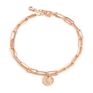 [비앤비골드] 14K 부엉이 코인 두줄 체인 팔찌 GTB35173