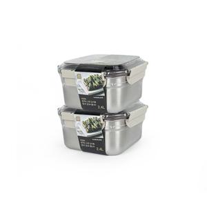 락앤락 숨쉬는 스텐 김치통 정사각 2.4L x 2개