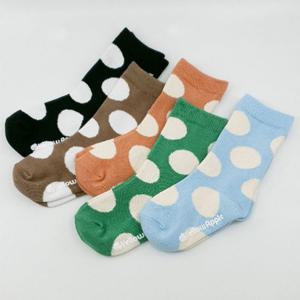 [리틀맘]유아 아동 빅도트 땡땡이 면 장목 중목양말 미끄럼방지 국내생산