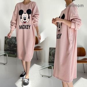 [보리맘]햇 믹키 긴팔 수유복 긴팔 수유 원피스 임부복 ID393