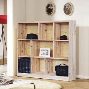 [하우디가구] 키작은 원목9칸변형 책장 깊이240mm /천연원목/수납장/책꽂이/원목책장