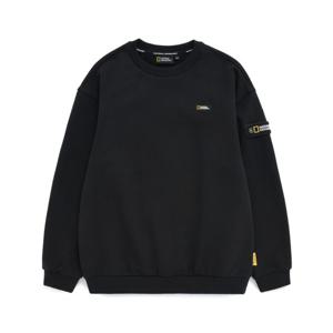 [내셔널지오그래픽 키즈] K224USW920 키즈 등판 변형 로고 맨투맨 BLACK