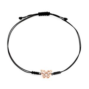 [비앤비골드] 14K 나비 큐빅 실크끈 블랙 실팔찌 PNB35759