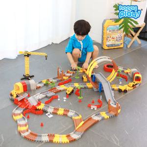 해피플레이 중장비대탐험 와일드트랙 캐리어 자동차 레일 장난감