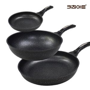 키친아트 첼로 주물후라이팬 마블코팅 후라이팬세트 3종C 후20+후32+웍30