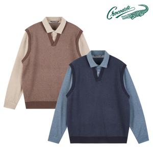 [크로커다일] 베스트 저지 레이어드 니트 CDAA8KT3351