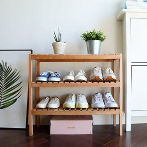 니아토 원목 벤치형 다용도 신발정리대 3단(중)