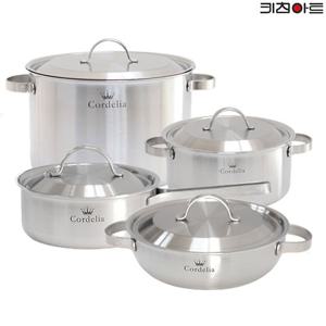 키친아트 코델리아 IH통5중 304스텐 냄비세트 4종B 편18+양20+전24+곰28