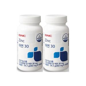 [지앤씨][GNC] 아연 30 (263mg X 100정 X 2개)
