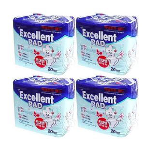엑셀런트 초대형 강아지배변패드 20매 x 4개 76x60cm