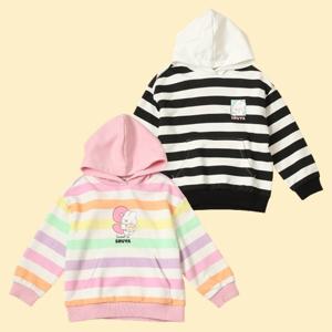 로엠걸즈슈야스트라이프융기모후드티셔츠RGMA22T2S