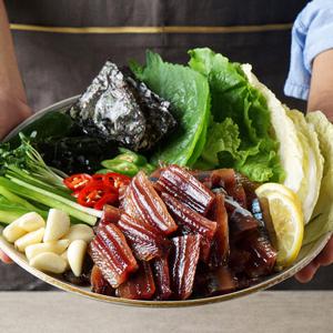 구룡포 해풍맞아 꾸덕한 손질 햇 꽁치 과메기 5미 10쪽 + 야채(소)세트