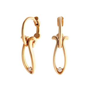 [비앤비골드] 14K 큐빅아이 물고기 매듭 원터치 귀걸이 한쌍 PNE36211