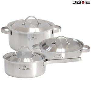 키친아트 코델리아 IH통5중 304스텐 냄비세트 3종C 편18+양24+전24