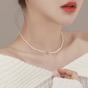 [새미쥬얼리] 14k 티바 담수진주 초커 목걸이