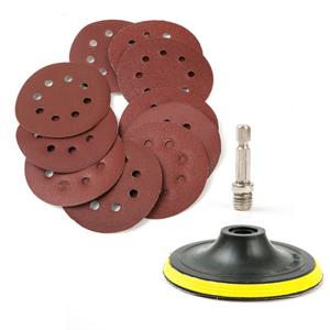 원형사포 16종+백업패드 세트/8홀 5인치 샌딩페이퍼 페퍼 빼빠