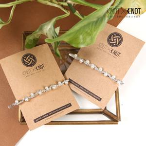 [KNOTXKNOT] 1p 정교한 진주 앤 크리스탈 물결 웨이브 메탈 실핀