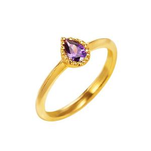 [한국금다이아몬드] 여자 순금 반지 블루 보석 물방울 포인트 24K 3.75g