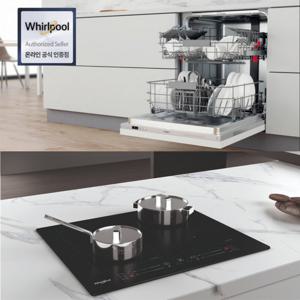 [결합]월풀 14인용 오토도어 풀빌트인 식기세척기 WIC3C26NPF + 4구 인덕션 WLS1360NE 이탈리아산