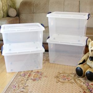 리빙박스 60L 2개 투명 침대밑수납장 장난감정리함