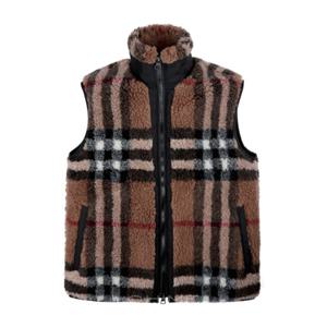 [오늘발송] 버버리 아우터 여성 자카드 체크 플리스 베스트 버치브라운 80444101